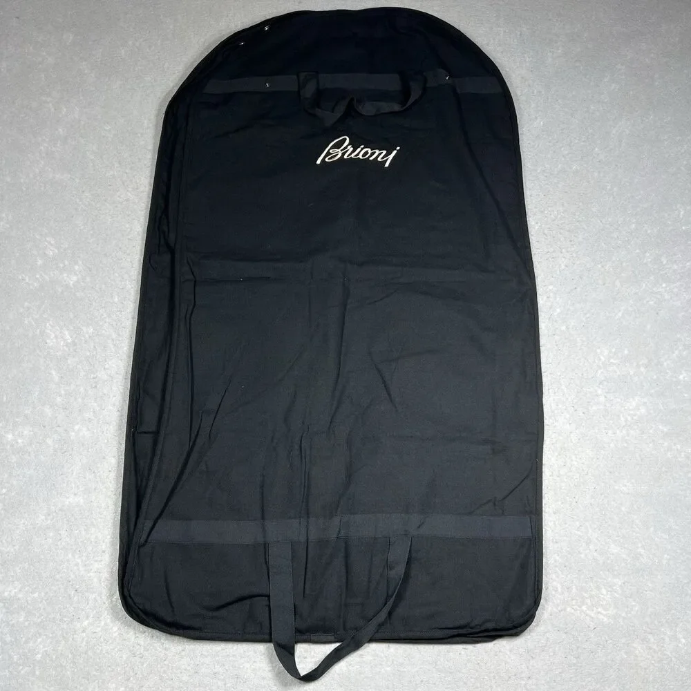 Authentic Brioni Garment Bag Black with White Stitched Logo 44